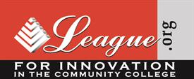 A rectangle logo shape with text that reads League.org for Innovation in the Community College