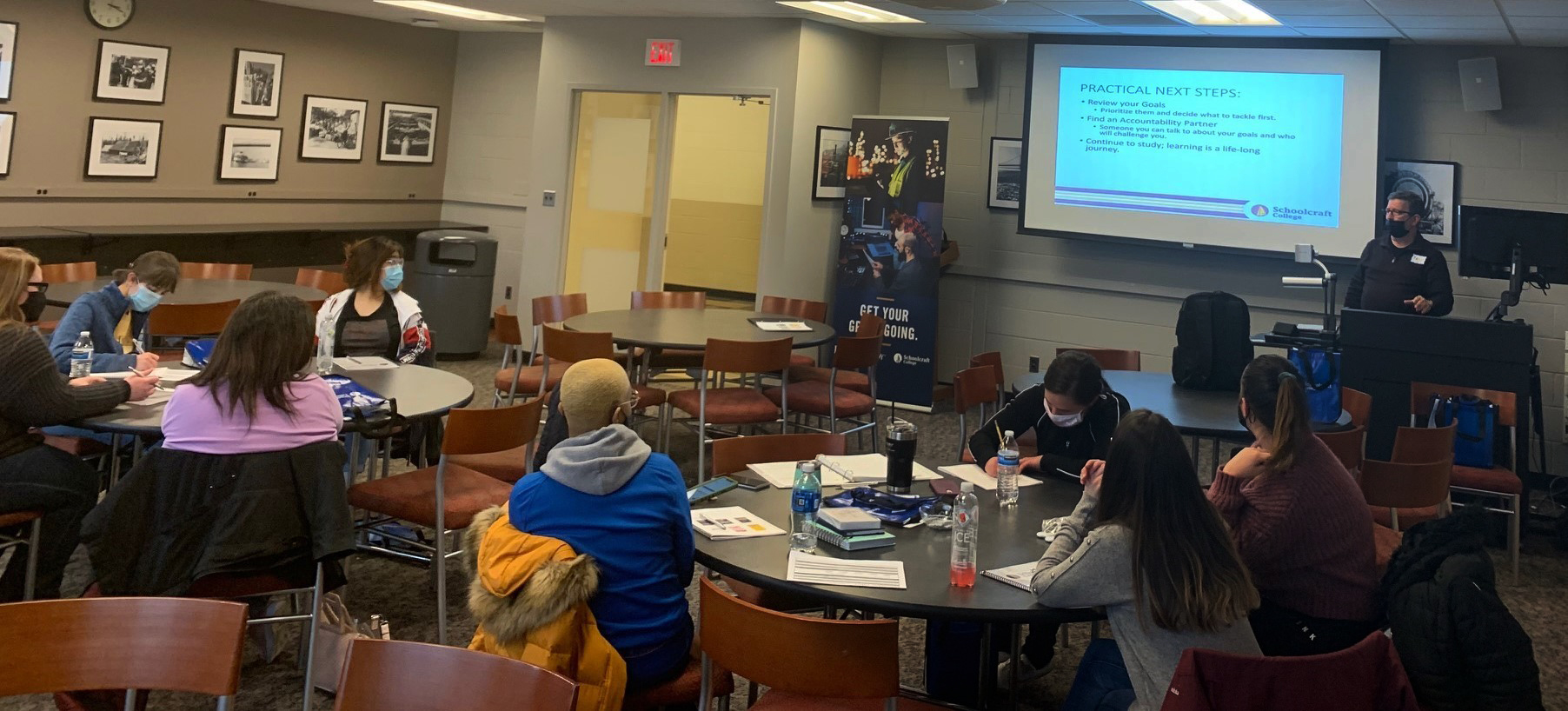 Students learning in a classroom