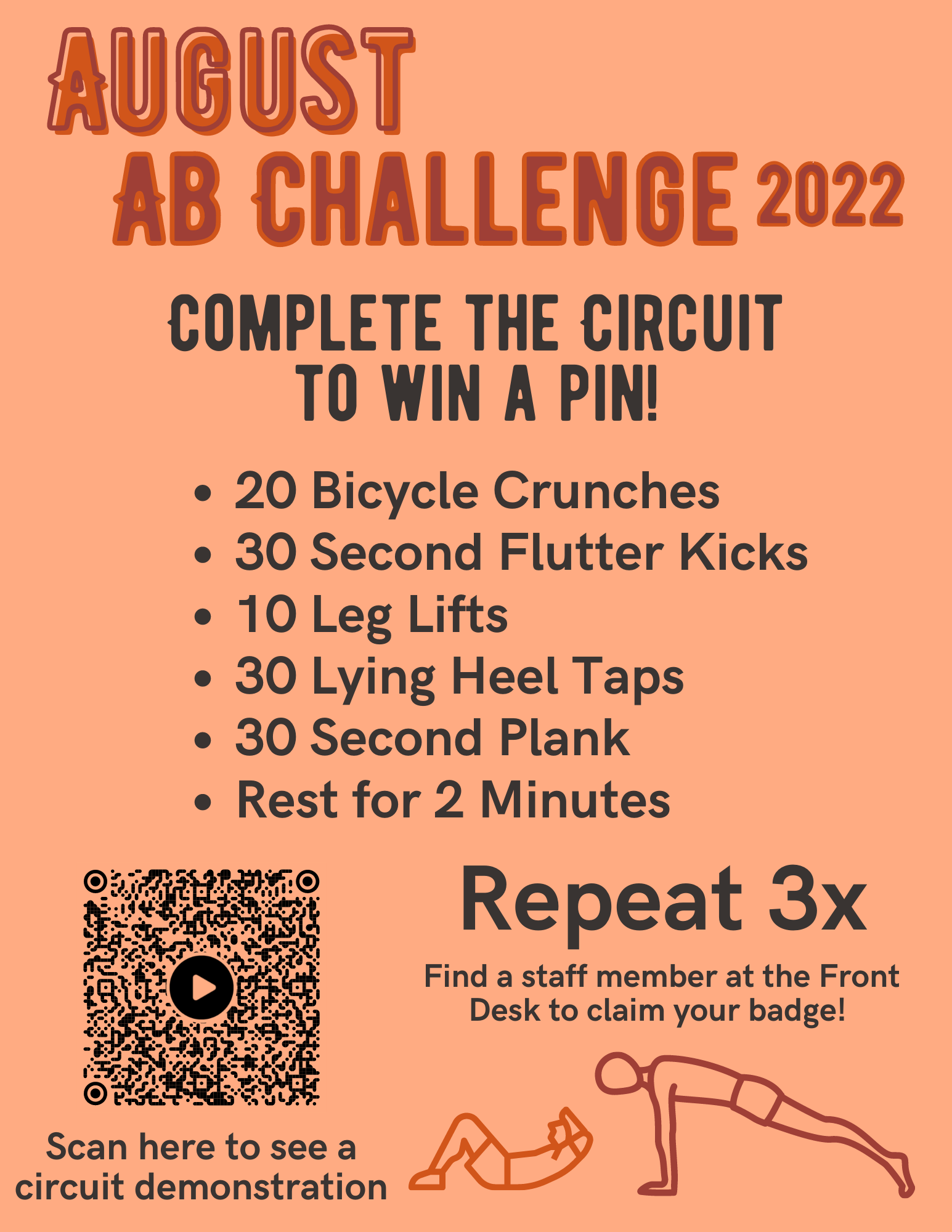 August Ab Challenge Promo Flyer